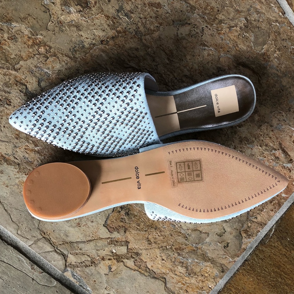 🍃💕NIB Dolce Vita Studded Denim Slide Mules